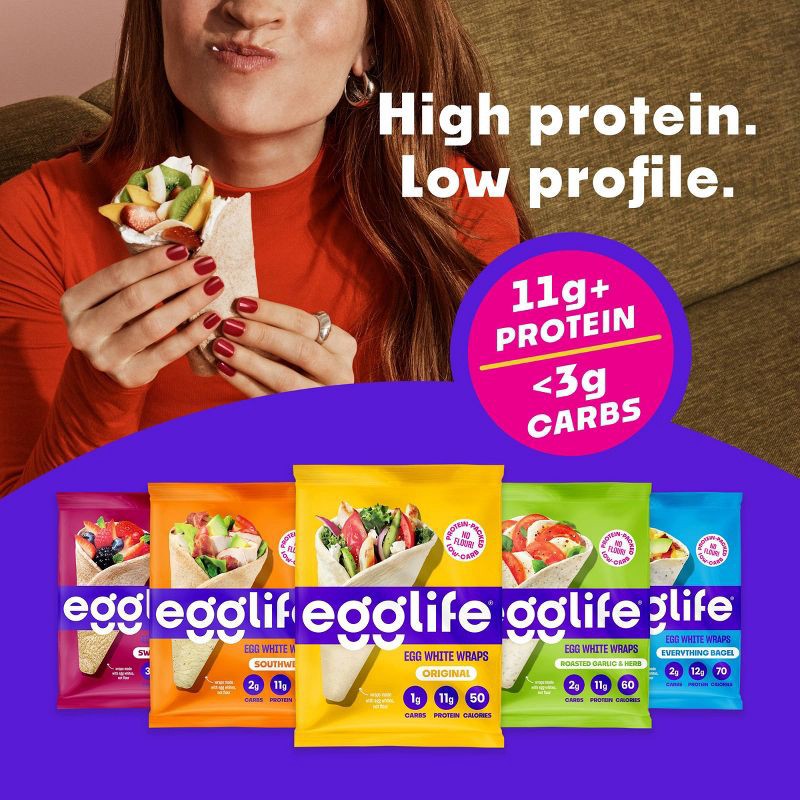 slide 6 of 7, egglife Roasted Gluten Free Garlic and Herb Egg White Wraps - 6oz, 6 oz
