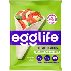 egglife Roasted Gluten Free Garlic and Herb Egg White Wraps - 6oz