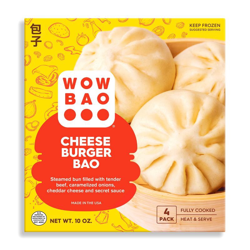 slide 1 of 4, Wow Bao Frozen Cheeseburger - 4pk/10oz, 4 ct; 10 oz