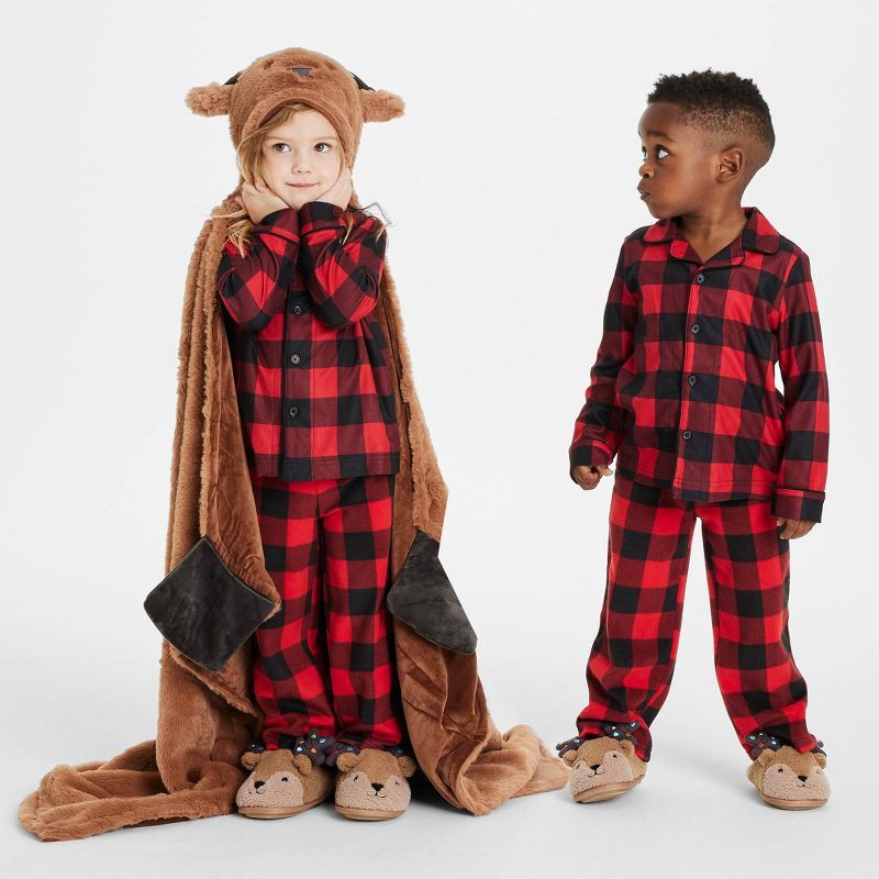 slide 1 of 6, Reindeer Holiday Matching Family Pajama Wearable Blanket - Wondershop™ Brown, 1 ct