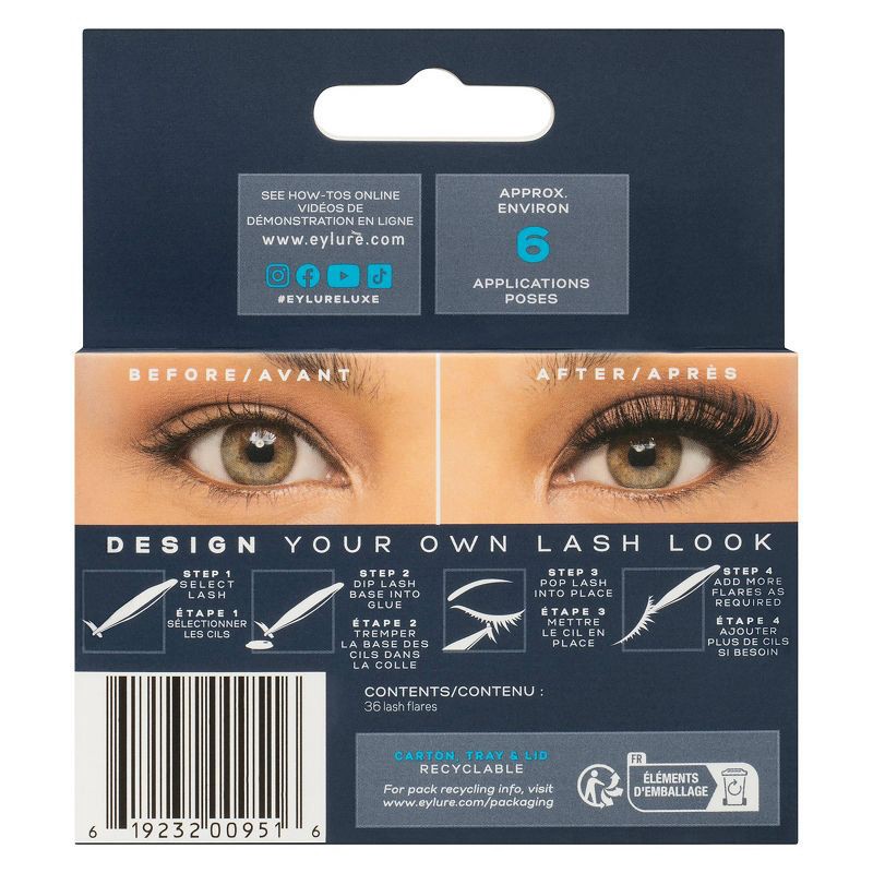 slide 5 of 5, Eylure Volume & Curl Cluster False Eyelashes - 36ct, 36 ct