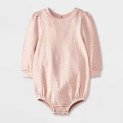 Grayson Mini Baby Girls' Puff Sleeve Bubble Romper - Pink 12M