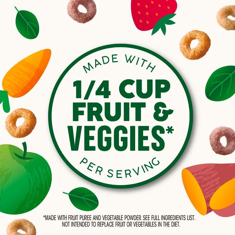 slide 2 of 7, Cheerios Gluten Free Veggie Blends Apple Strawberry Breakfast Cereal Pouches - 9.87oz/8ct, 9.87 oz, 8 ct