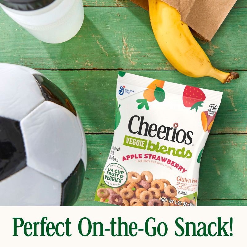 slide 4 of 7, Cheerios Gluten Free Veggie Blends Apple Strawberry Breakfast Cereal Pouches - 9.87oz/8ct, 9.87 oz, 8 ct