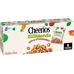 Cheerios Gluten Free Veggie Blends Apple Strawberry Breakfast Cereal Pouches - 9.87oz/8ct