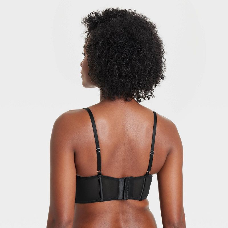 slide 2 of 5, Women's Satin Lightly Lined Lingerie Corset - Auden™ Black L: Nylon & Spandex, Back Hook Fastener, Adjustable Straps, Hand Wash, 1 ct