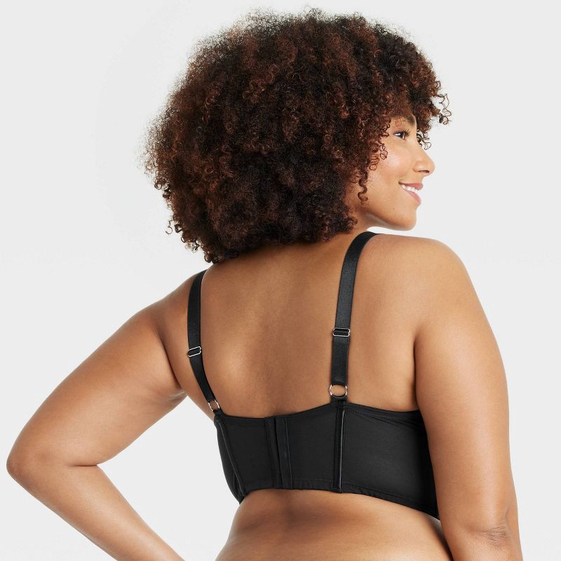 slide 2 of 3, Women's Satin Lightly Lined Lingerie Corset - Auden™ Black XXL: Nylon Spandex, Back Hook, Adjustable Strap, 1 ct