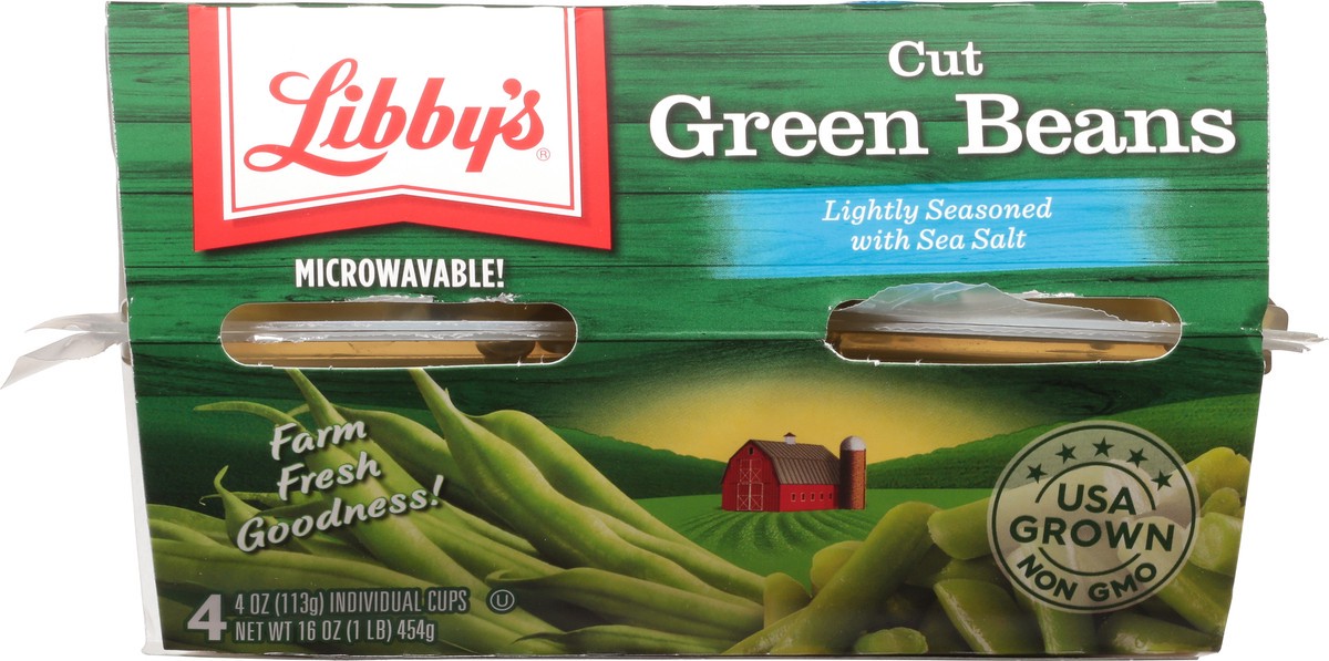 slide 6 of 9, Libby's Lightly Seasoned with Sea Salt Cut Green Beans 4 - 4 oz Cups, 4 ct