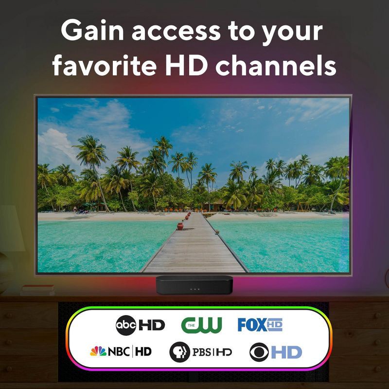 slide 6 of 7, Core Innovations 80-Mile Amplified Indoor TV Antenna Bar with LED Lighting: Universal Mount, 1 ct