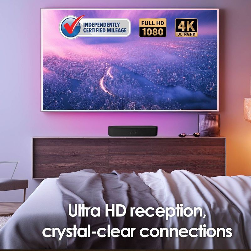 slide 7 of 7, Core Innovations 80-Mile Amplified Indoor TV Antenna Bar with LED Lighting: Universal Mount, 1 ct