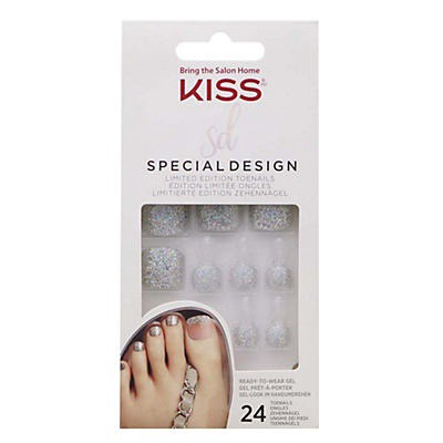 slide 1 of 1, Kiss Design Toe Nails - Serene, 1 ct