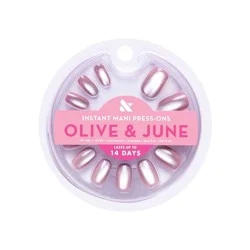 Olive & June Press-On Fake Nails - S Round - World Lit Velvet - 42ct: Vegan, Paraben-Free, Short, Oval