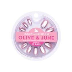 Olive & June Press-On Fake Nails - S Round - World Lit Velvet - 42ct: Vegan, Paraben-Free, Short, Oval