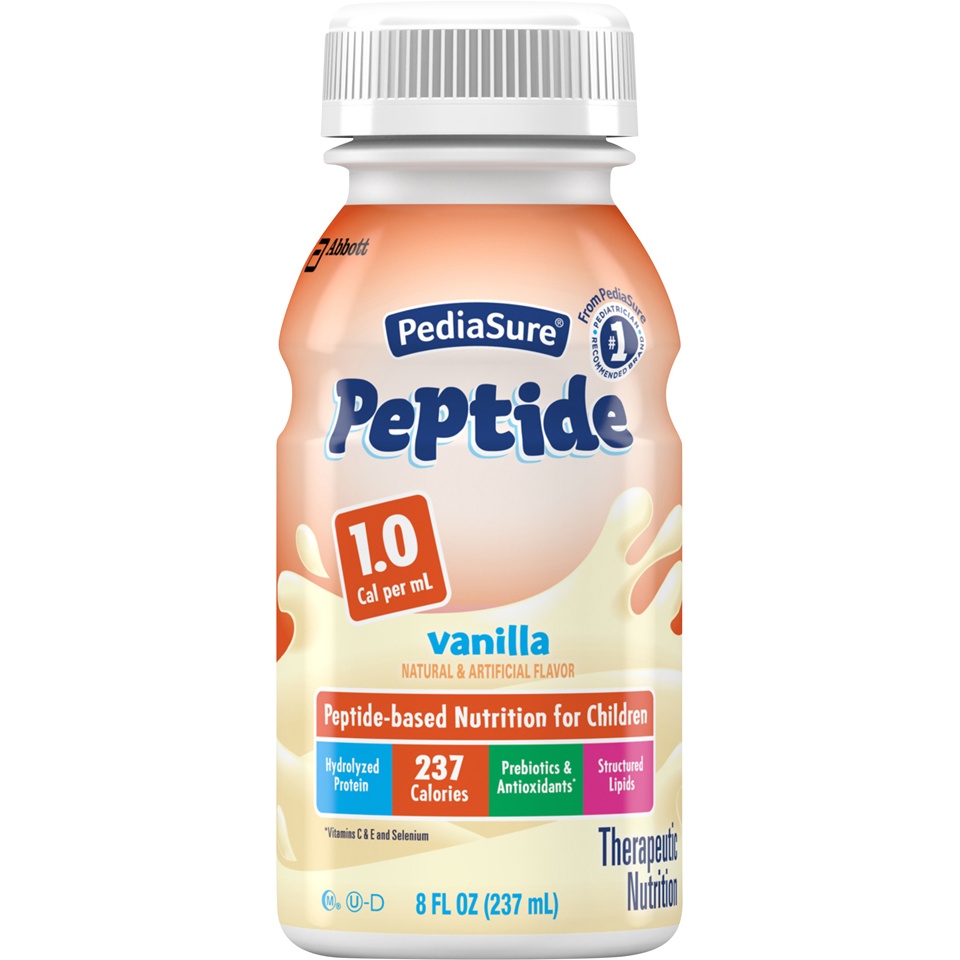 slide 1 of 1, PediaSure PediaSure Peptide Vanilla Therapeutic Nutrition 1.0 Cal Per Ml, 8 fl oz