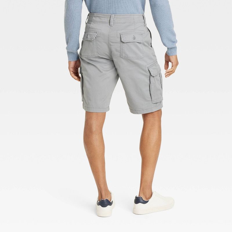 slide 2 of 3, Men's 11" Cargo Shorts - Goodfellow & Co™ Gray 42: Cotton Spandex Blend, Midweight,, 1 ct
