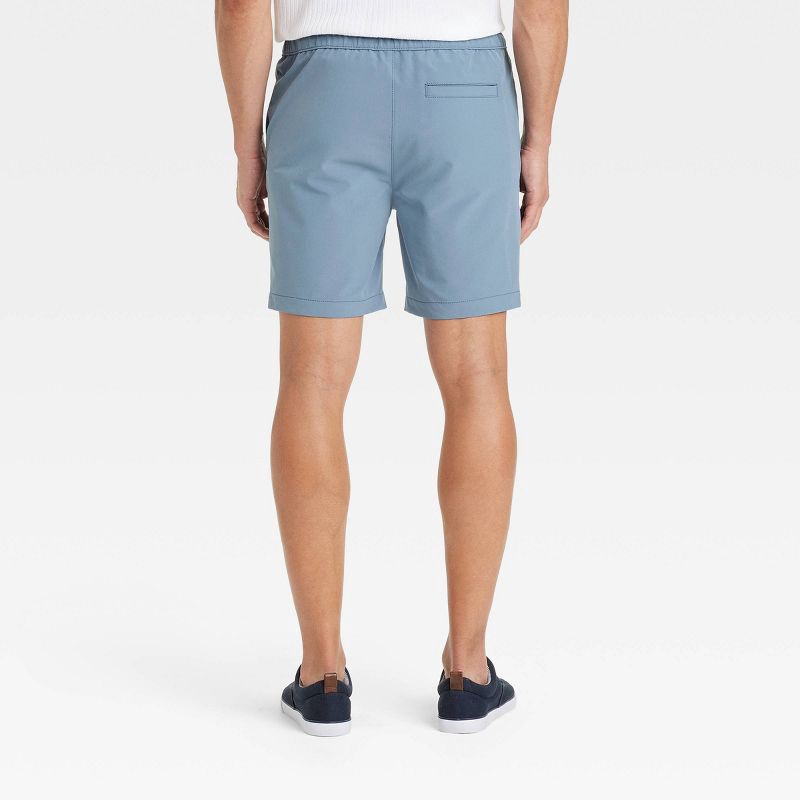slide 2 of 3, Men's 7" Tech Pull-On Shorts - Goodfellow & Co™ Blue S: Recycled Polyester, Spandex, Mid Rise, 1 ct