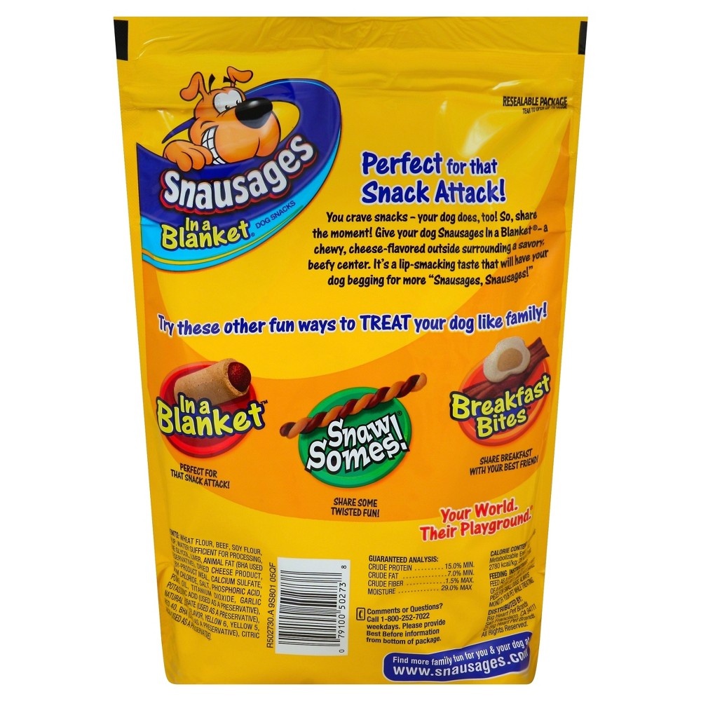 slide 3 of 4, Snausages In A Blanket Dog Snacks - Beef & Cheese Flavor, 25 oz