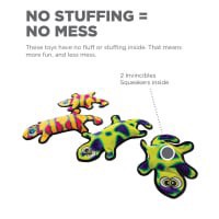 slide 4 of 17, Outward Hound Invincibles 2 Squeak Yellow/Green Gecko, 1 ct
