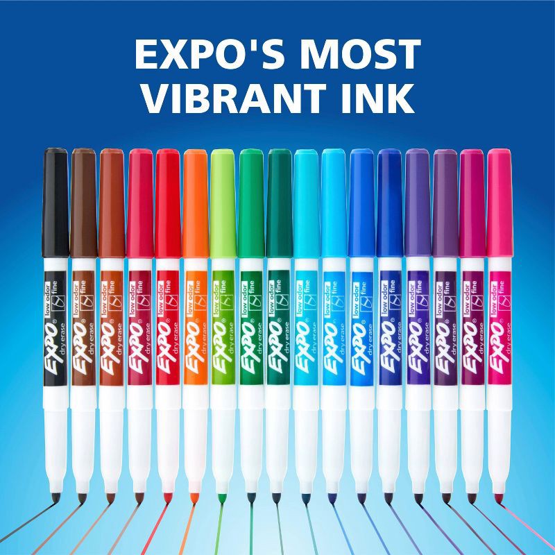 slide 6 of 7, Expo 12pk Dry Erase Markers Fine Tip Black, 12 ct