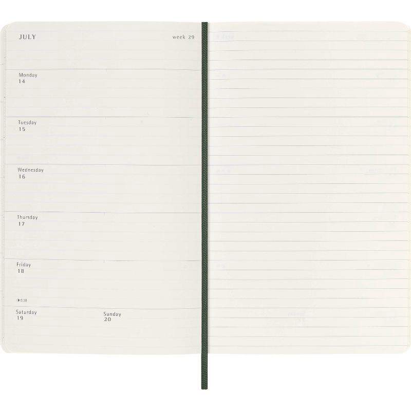 slide 4 of 7, Moleskine 2025-26 18 Month Weekly Academic Planner Long Myrtle Green, 1 ct