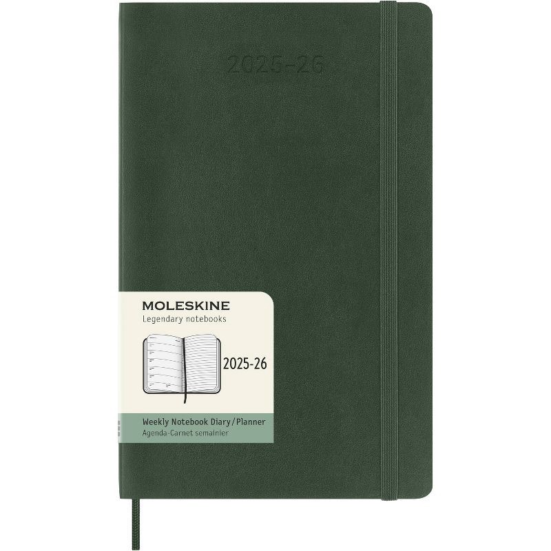 slide 1 of 7, Moleskine 2025-26 18 Month Weekly Academic Planner Long Myrtle Green, 1 ct