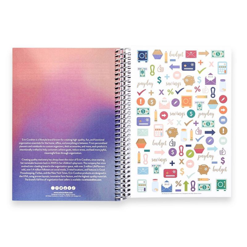 slide 2 of 15, erin condren Budget Journal Classic Striped/Every Little Bit Counts, 1 ct