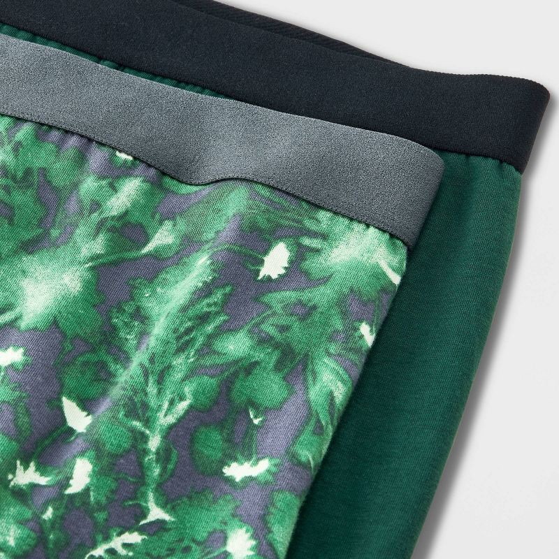 slide 4 of 4, Men's Boxer Briefs 2pk - Goodfellow & Co™ Green L: Cotton Spandex Knit, Mid Rise, Pull-On, 2 ct