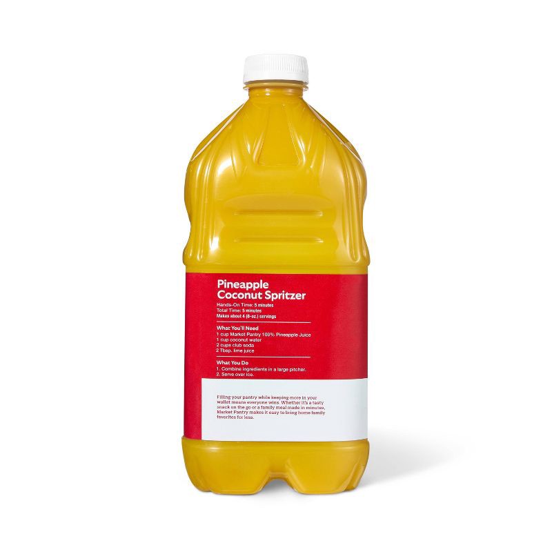 slide 3 of 3, Unsweetened Pineapple Juice - 64 fl oz Bottle Market Pantry™, 64 fl oz