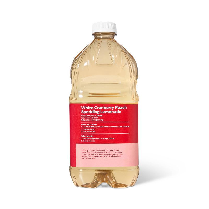 slide 3 of 3, Peach White Cranberry Juice - 64 fl oz Bottle Market Pantry™, 64 fl oz