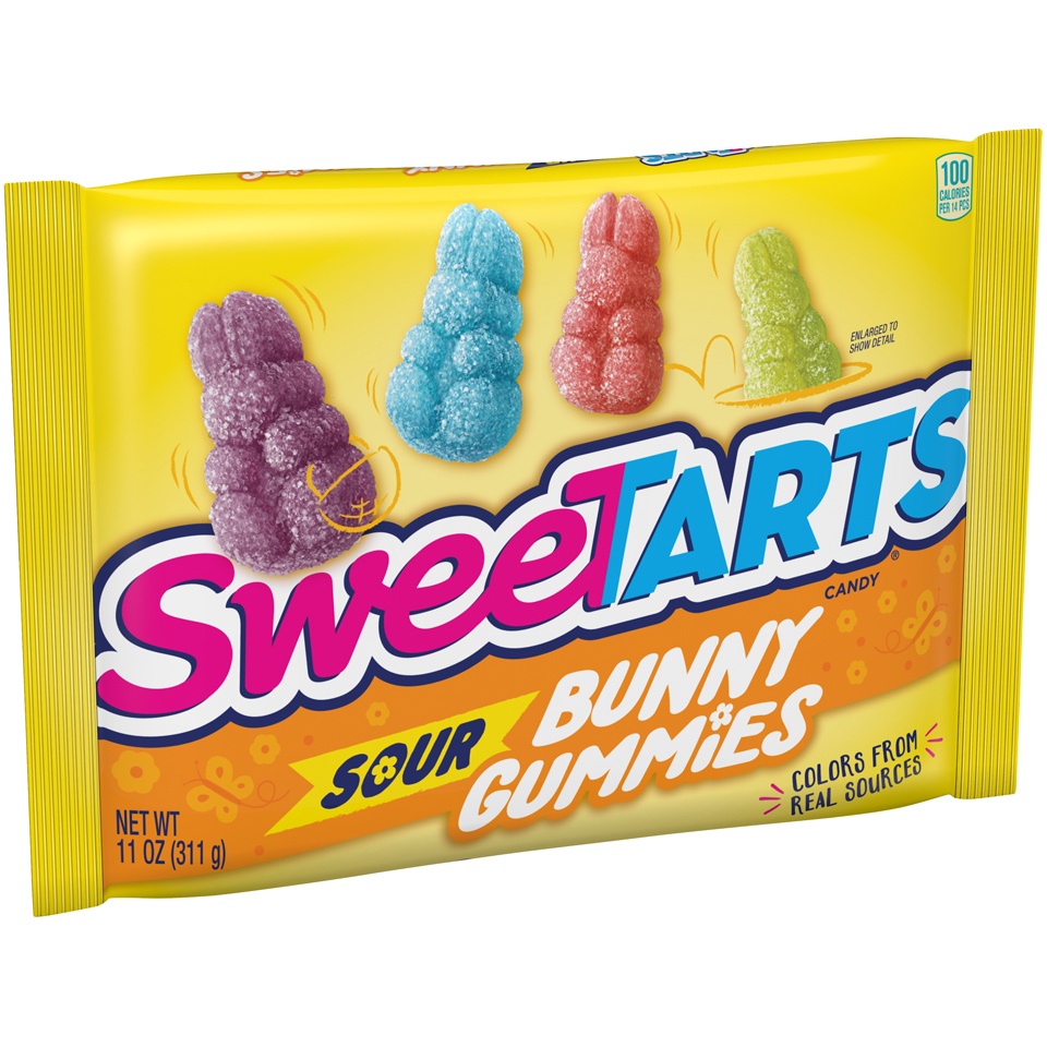 slide 4 of 8, SweeTARTS Easter Sour Bunny Gummies, 11 oz