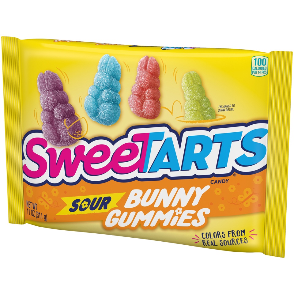 slide 5 of 8, SweeTARTS Easter Sour Bunny Gummies, 11 oz