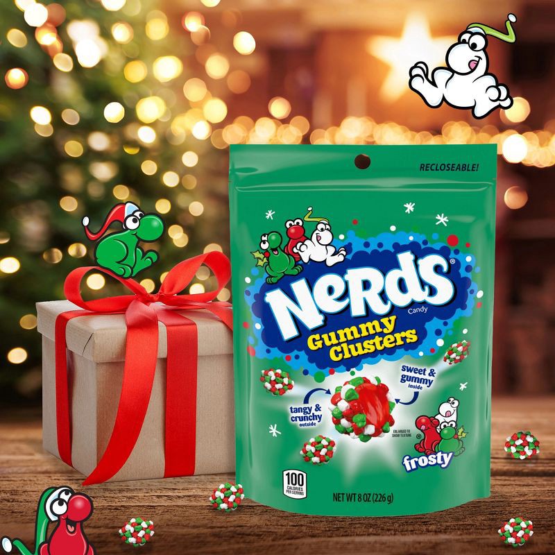 slide 4 of 7, Nerds Christmas Gummy Candy Clusters Stocking Stuffers - 8oz, 8 oz