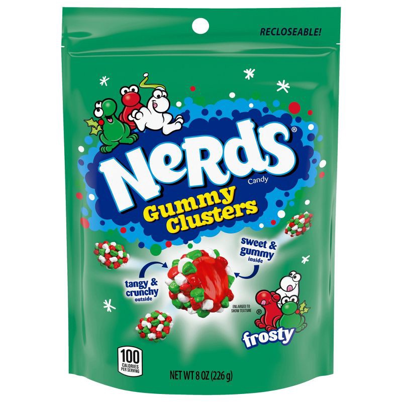 slide 1 of 7, Nerds Christmas Gummy Candy Clusters Stocking Stuffers - 8oz, 8 oz