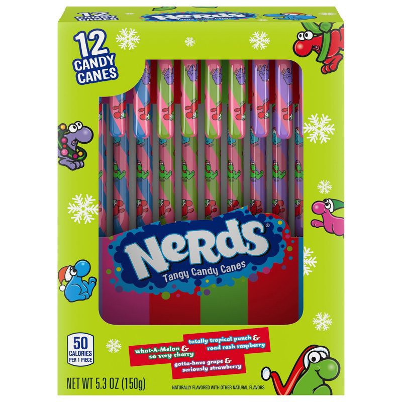 slide 1 of 8, Nerds Candy Canes - 5.3oz/12ct, 5.3 oz, 12 ct