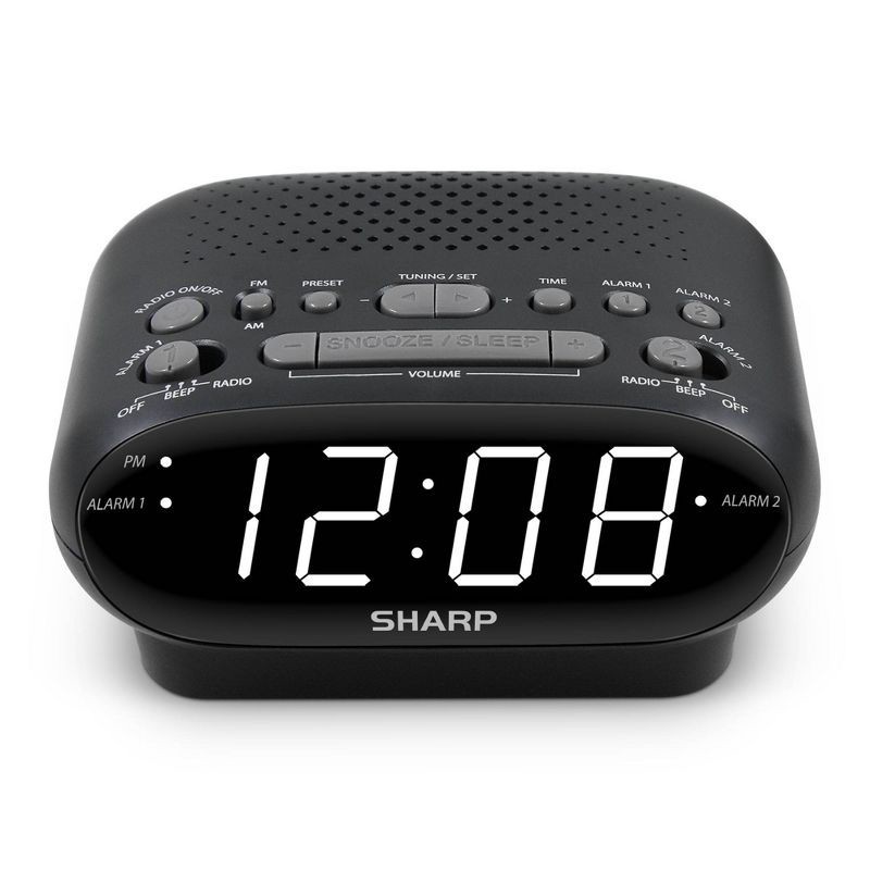 slide 2 of 4, Sharp Digital Dual Alarm Clock with AM/FM Radio, 1 ct