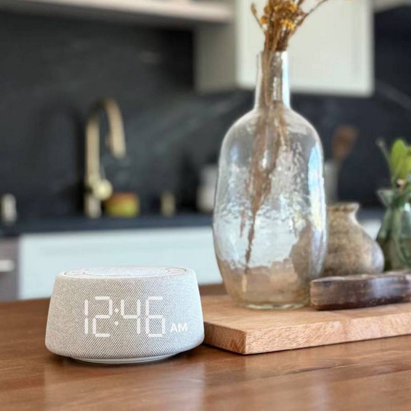 slide 2 of 6, Capello Sound Round with Bluetooth Speaker Table Clock, 1 ct