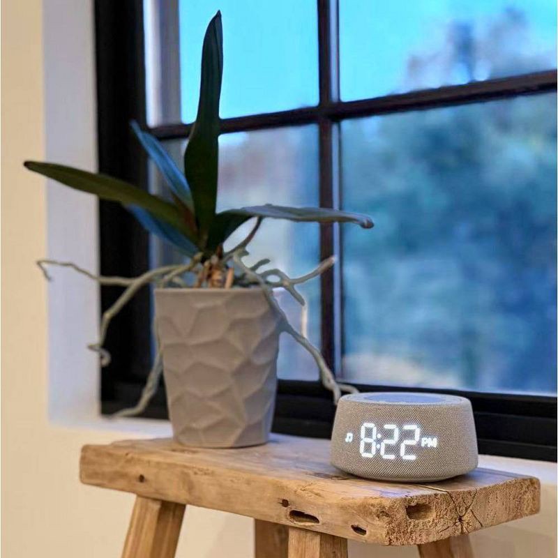 slide 3 of 6, Capello Sound Round with Bluetooth Speaker Table Clock, 1 ct