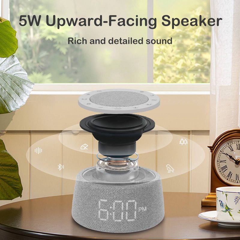 slide 6 of 6, Capello Sound Round with Bluetooth Speaker Table Clock, 1 ct