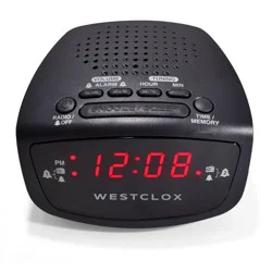 Westclox Digital FM Radio Clock with Adapter Black