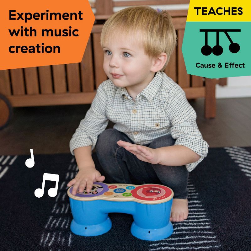 slide 3 of 8, Baby Einstein Upbeat Tunes Magic Touch Wooden Drum Musical Toy, 1 ct