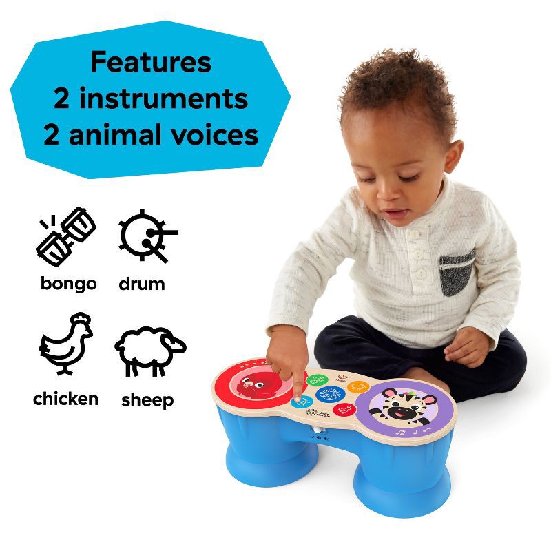 slide 5 of 8, Baby Einstein Upbeat Tunes Magic Touch Wooden Drum Musical Toy, 1 ct