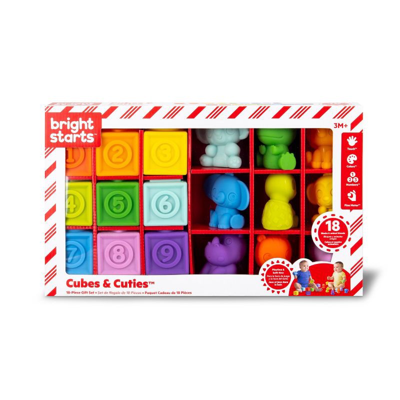 slide 1 of 8, Bright Starts Block and Buddies Holiday Baby Toy Gift Set - 18pc, 18 ct