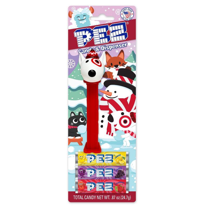 slide 1 of 3, Pez Christmas Bullseye Dispenser - 0.87oz, 0.87 oz