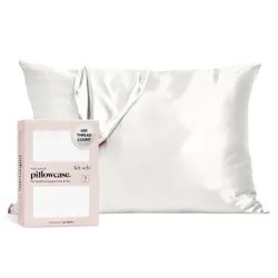 Kitsch Queen Size Satin Standard Pillowcase Thread Count "600" - Ivory