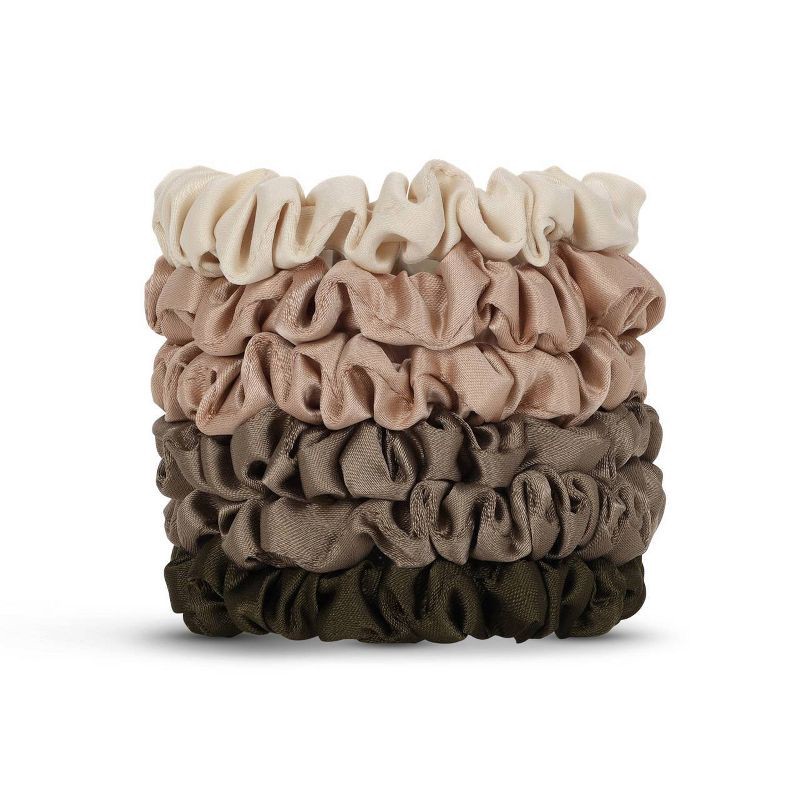 slide 2 of 3, Kitsch Skinny Satin Scrunchies - 6pk, 6 ct