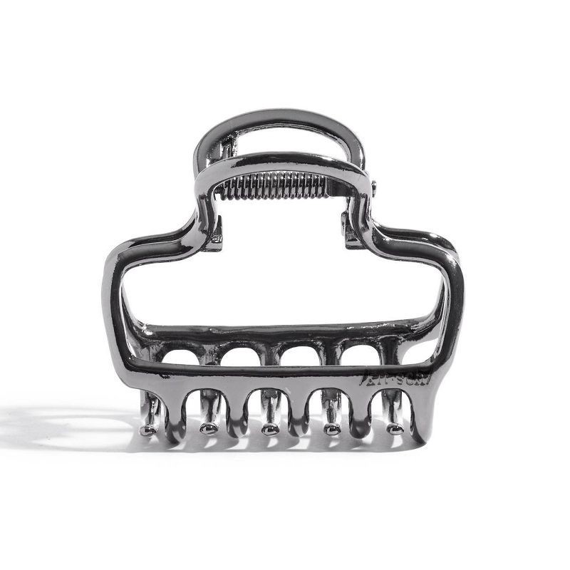 slide 2 of 6, Kitsch Metal Medium Open Shape Puffy Claw Clip - Hematite, 1 ct