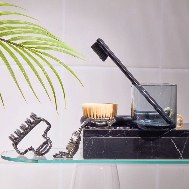 slide 4 of 6, Kitsch Metal Medium Open Shape Puffy Claw Clip - Hematite, 1 ct