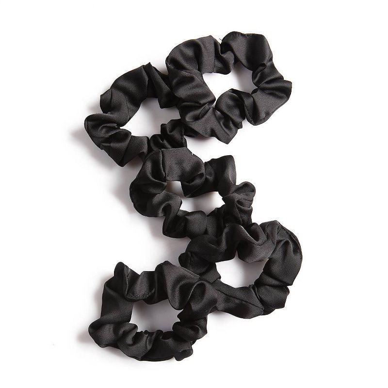 slide 2 of 3, Kitsch Sleep Satin Scrunchies - 5pk - Black, 5 ct