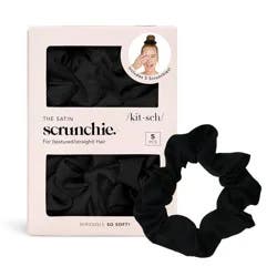 Kitsch Sleep Satin Scrunchies - 5pk - Black