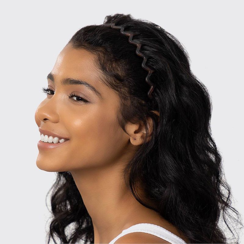 slide 3 of 4, Kitsch Rabs Zig Zag Recycled Headband - Black/Tortoise - 2pk, 2 ct